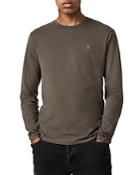 Allsaints Brace Cotton Embroidered Logo Long Sleeve Tee