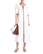 Staud Vincent Faux Leather Trimmed Dress