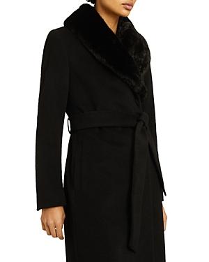 Reiss Pacey Faux Fur Collar Coat