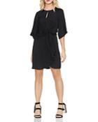 Vince Camuto Draped-sleeve Belted Dress