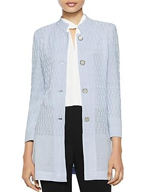 Misook Mandarin Basketweave Knit Jacket