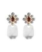 Alexis Bittar Lucite, Imitation Pearl & Crystal Clip-on Drop Earrings