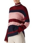 Whistles Striped Knit Turtleneck Sweater