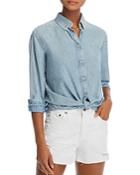 7 For All Mankind Tie-front Chambray Shirt