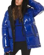 Michael Michael Kors Hooded & Quilted Cire Down Jacket