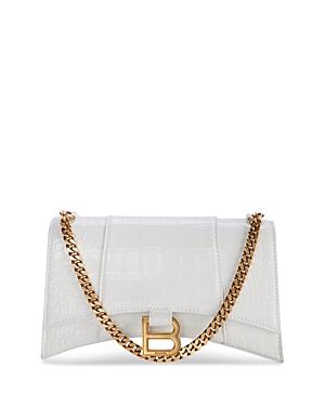 Balenciaga Hourglass Croc-embossed Mini Leather Wallet On A Chain