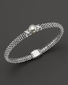 Lagos Luna Sterling Silver Caviar Bracelet With Pearl