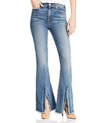 7 For All Mankind Exaggerated Kick Slit-hem Jeans In Luxe Vintage Muse