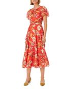 Hobbs London Sarah Floral-print Sash-waist Midi Dress
