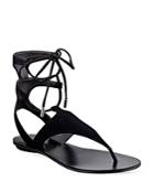 Kendall And Kylie Faris Suede Flat Gladiator Sandals