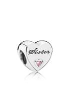 Pandora Charm - Sterling Silver & Cubic Zirconia Sister's Love, Moments Collection