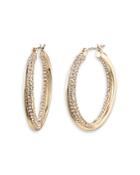 Lauren Ralph Lauren Pave Twist Hoop Earrings