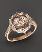 Morganite And Diamond Ring In 14k Rose Gold