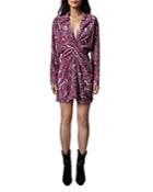 Zadig & Voltaire Rozo Snake Print Silk Mini Dress
