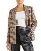 Ted Baker Check Print Double Breasted Jacket