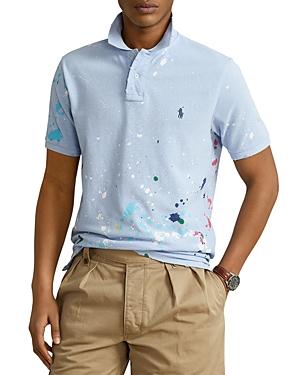 Polo Ralph Lauren Custom Slim Fit Paint Splatter Mesh Polo