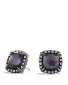 David Yurman Chatelaine Earrings With Black Orchid And Gray Diamonds