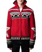 Zadig & Voltaire Cristophe Coquelicot Zip Front Sweater Jacket