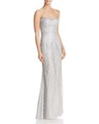 Bariano Strapless Sequin Lace Gown