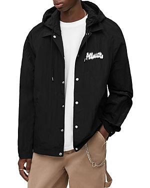 Allsaints Drumbeat Logo Print Removable Hood Jacket