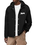 Allsaints Drumbeat Logo Print Removable Hood Jacket