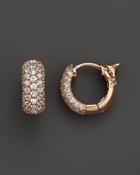 Diamond Pave Huggie Hoop Earrings 14k Rose Gold, .85 Ct. T.w. - 100% Exclusive