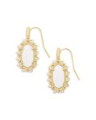 Kendra Scott Lee White Mussel Oval Drop Earrings