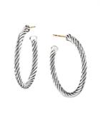 David Yurman Sterling Silver Cable Spiral Hoop Earrings
