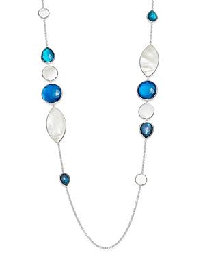 Ippolita Sterling Silver Wonderland Stone & Shell Station Necklace In Blue Moon, 38