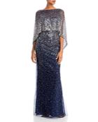 Teri Jon By Rickie Freeman Embellished Capelet Gown