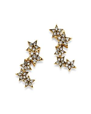 Suel Blackened 18k Yellow Gold Twinkle Star Diamond Earrings