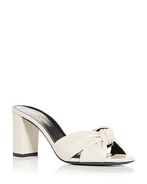 Saint Laurent Women's Bianca High Block Heel Slide Sandals