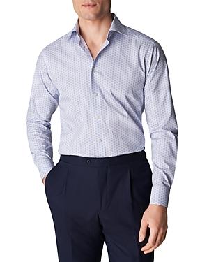 Eton Cotton Geo Print Convertible Cuff Slim Fit Dress Shirt