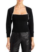 Alice + Olivia Wilma Pearl Trim Shrug