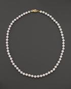 14k Yellow Gold Akoya Cultured Pearl Necklace, 18
