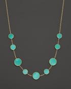 Ippolita 18k Gold Polished Rock Candy Turquoise Circle Station Necklace, 16-18