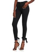 Mother Looker High-rise Ankle Bow Skinny Jeans In Not Guilty