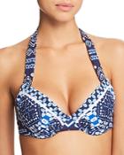 Tommy Bahama Cowrie-print Underwire Halter Bikini Top