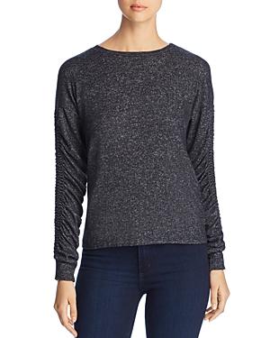 Coin Brushed Ruched-sleeve Sweater