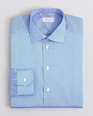 Eton Mini Check Dress Shirt - Regular Fit