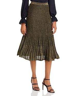 Lucy Paris Wren Pleated Metallic Skirt