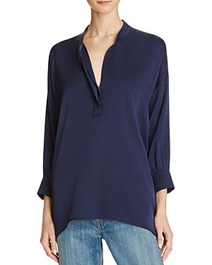 Vince Shirred Stretch Silk Blouse