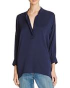 Vince Shirred Stretch Silk Blouse