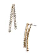 Baublebar Michelle Crystal Double Row Linear Drop Earrings In Gold Tone