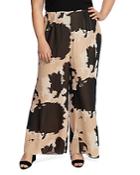 Vince Camuto Plus Abstract Cowhide Print Wide-leg Pants
