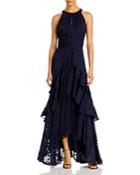 Aqua Chiffon Layered Ruffle Gown - 100% Exclusive