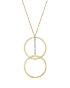 Meira T 14k White & Yellow Gold Diamond Dual Open Circle Pendant Necklace, 18