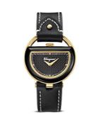 Salvatore Ferragamo Gold-plated Black Dial Watch, 37mm