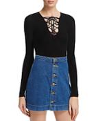 Project Social T Lace-up Ribbed Bodysuit - 100% Bloomingdale's Exclusive