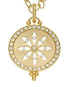 Temple St. Clair 18k Yellow Gold Pave Halo Cut Out Sorcerer Pendant With Diamonds